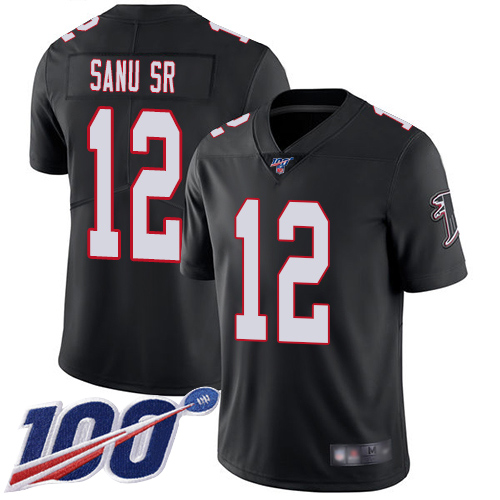 Atlanta Falcons Limited Black Men Mohamed Sanu Alternate Jersey NFL Football #12 100th Season Vapor Untouchable->nfl t-shirts->Sports Accessory